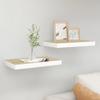 Day and Night - Day and Night Floating Wall Shelf 2 Pcs MDF Oak and White 50x23x3.8 Cm