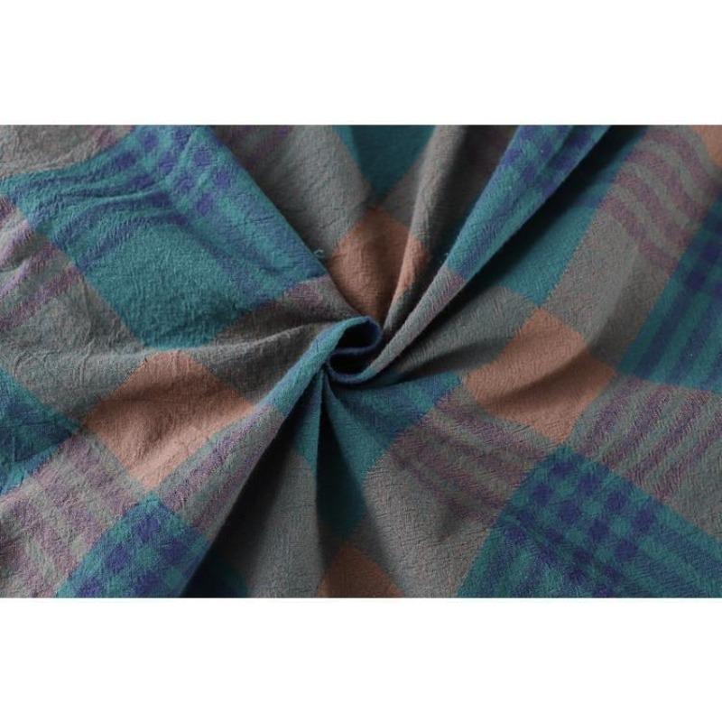 Jarní a podzimní ležérní kostkovaná košile Dámská středně dlouhá volná košile Dlouhý rukáv Top Dámský