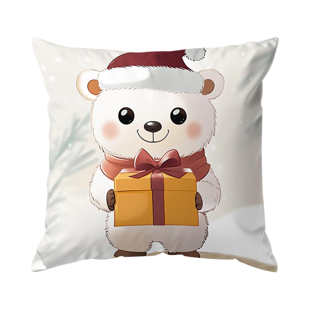 Christmas Cushion Pillowcase Printed Polyester 45X45Cm Throw Pillowcover Decorative Sofa Cushion Pillowslip Home Decor