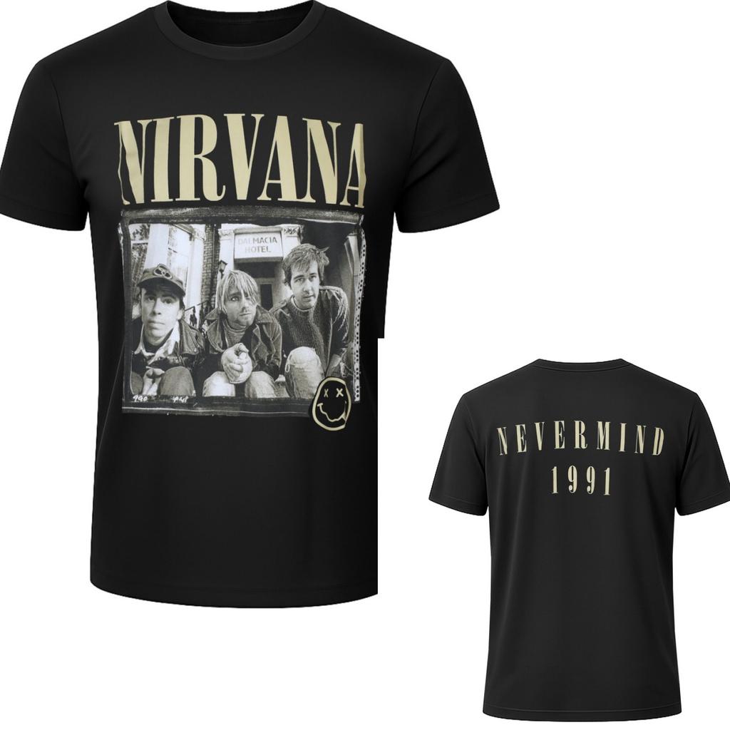 Retro Nirvana Graphic Cotton Tshirt Unisex Summer Short Sleeve Fashion Brand Tee Luxury Casual Vintage Tees