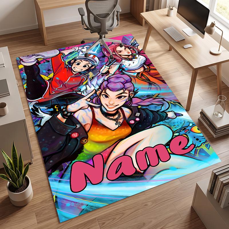 HUNTRIX (162) Personalized Name Office Carpet Stylish Decor for Living Room Bedroom Kitchen