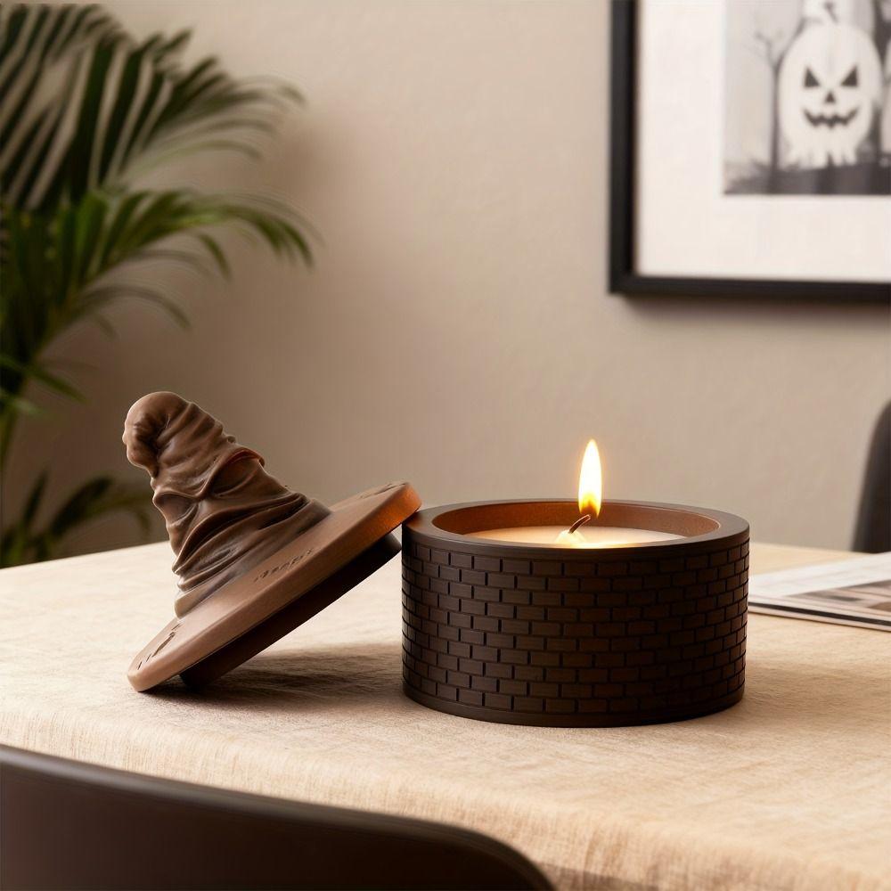 Silikonová forma na svíčku ve tvaru čarodějnického klobouku s víčkem Sádrová forma Kreativní forma na pryskyřici Domácí dekorace