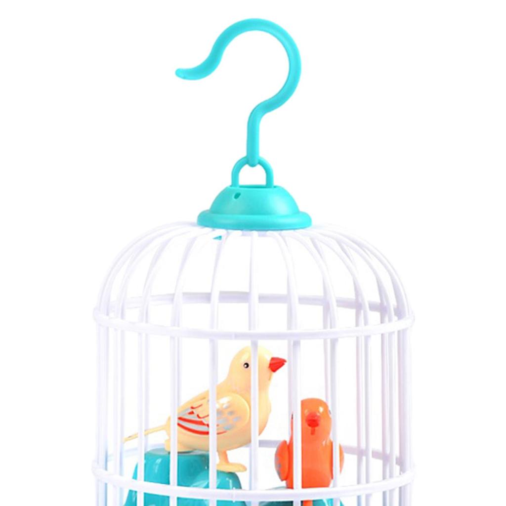 Toy Mini Simulation Animal Chirping Bird Musical Parrot Cage with Realistic Movement And Soft