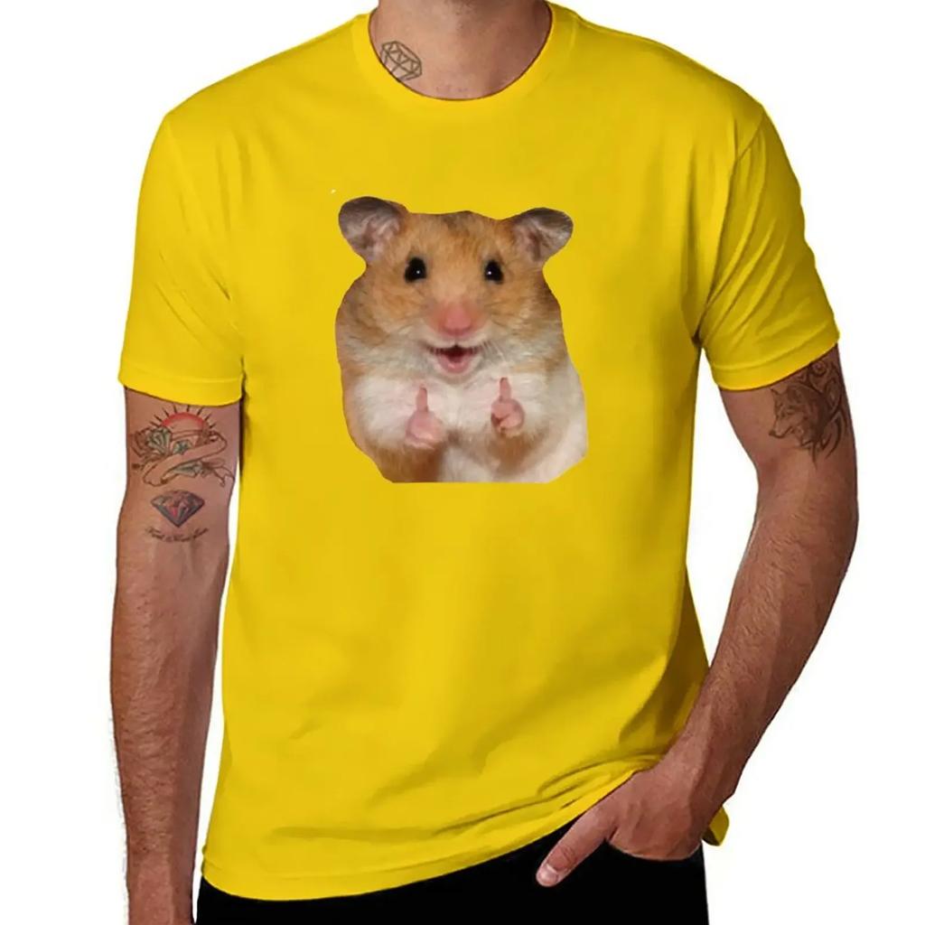 Thumbs Up Hamster T-Shirt Cute Clothes Sweat Mens Plain T Shirts