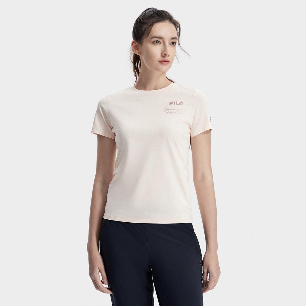 New FILA Latte Girl 3.0 Set In Sleeve T Shirt Women's Early Cherry Blossom Pink A11W321115F-PK