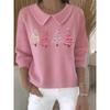 Womens Oversized Long Sleeve Crewneck Sweatshirt 2025 Fall Casual Pullover With 3D Print Acrylic Fabric