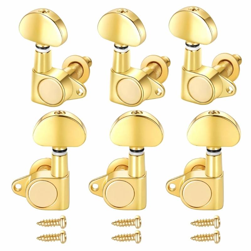 6Pcs Metal Guitar Tuning Key Machine Head String Tuners Replacement Guitar String Tuning Peg Guitar Accessories