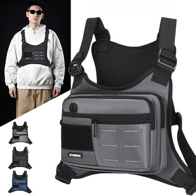 Bolsa Táctica Frontal para el Pecho para Hombres – Chaleco Pack Antirrobo Seguro Ideal para Ciclismo, Correr y Viajes Diarios