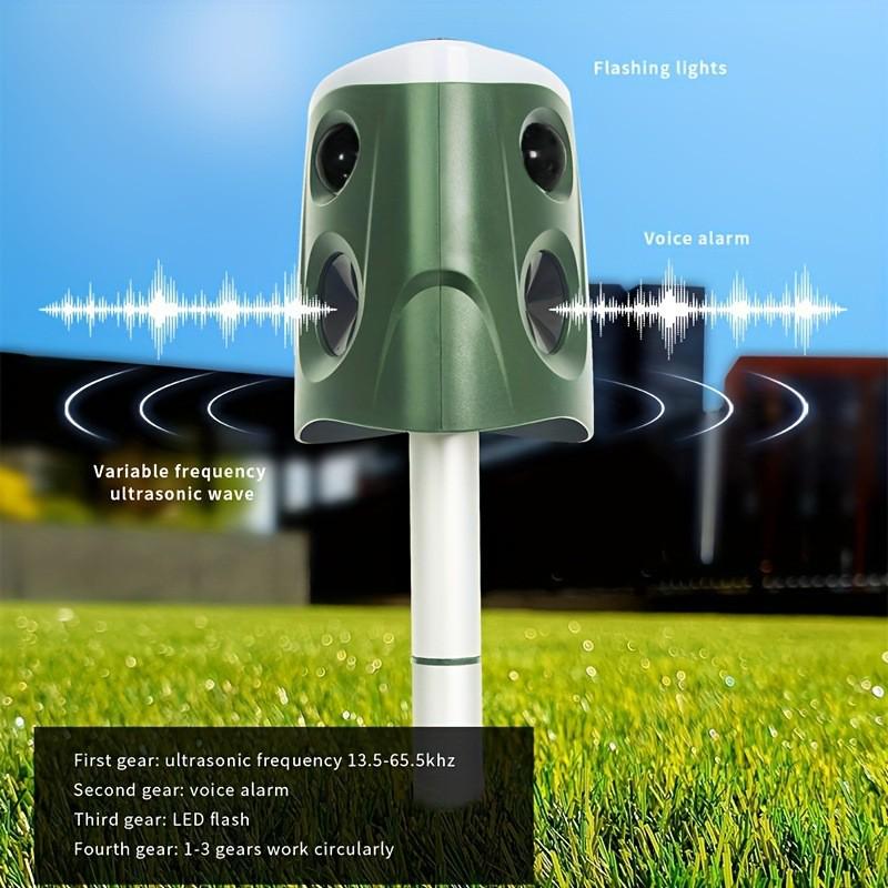 Waterproof 360° Infrared Animal Repellent and Outdoor Alarm for Birds and Rodents