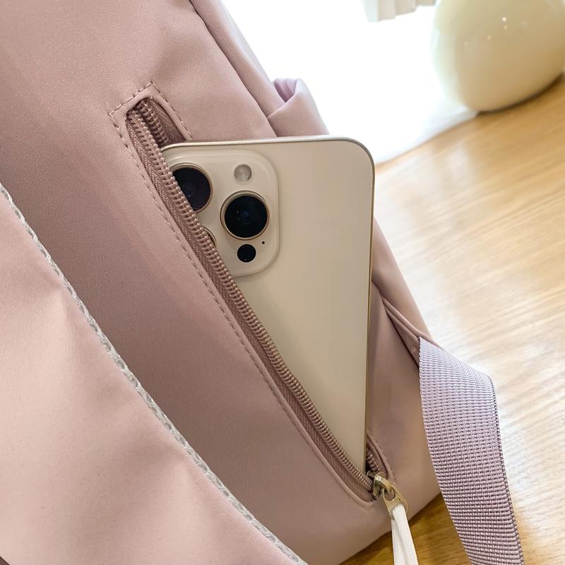 Solid Color Student Schoolbag Women's Lightweight Backpack