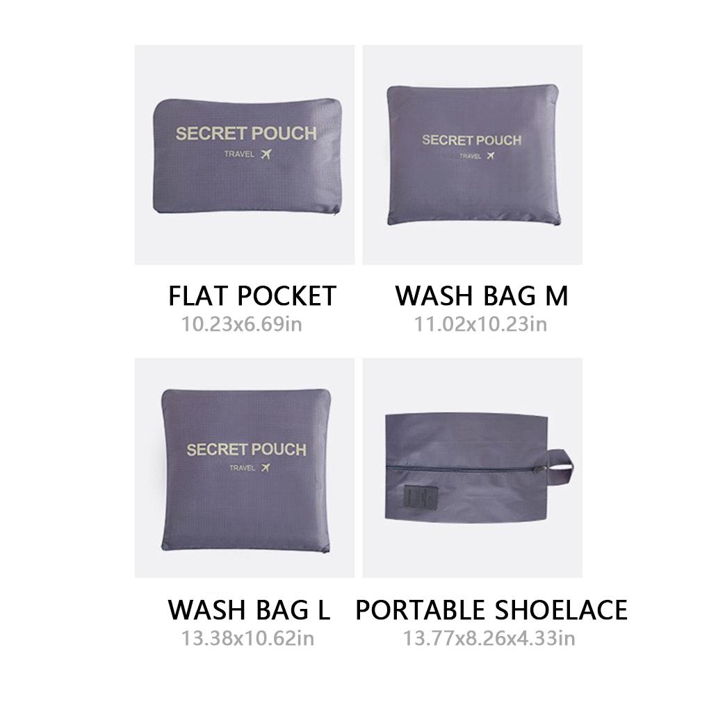 7 Pieces Travel Laundry Bag Packing Clothes Storage Organizer Luggage Holder Zipper Foldable Waterproof Shoes Underwear