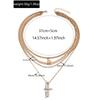 Diamond-encrusted cross necklace jewelry women's multi-layer stacked wearing personalized high-end sun collarbone chain