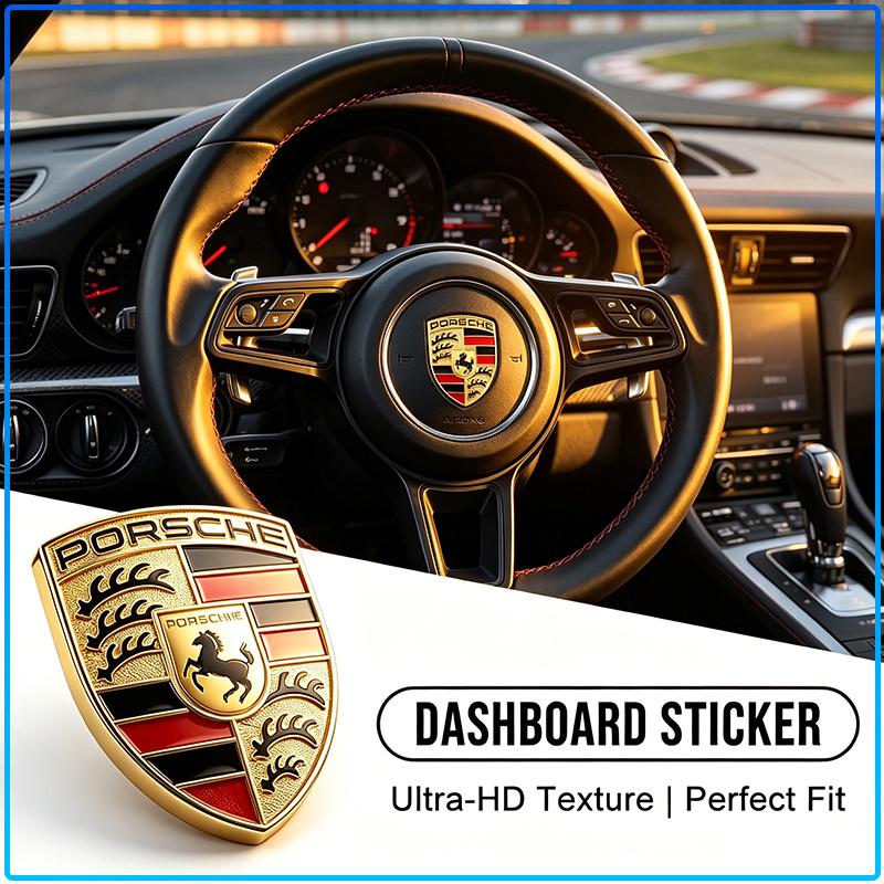 1Pcs Car Steering Wheel Cover Sticker Badge Decoration Auto Accessories For Porsche Paramela Cayenne Macan Boxster Cayman 718 911 918 944 958 971 991