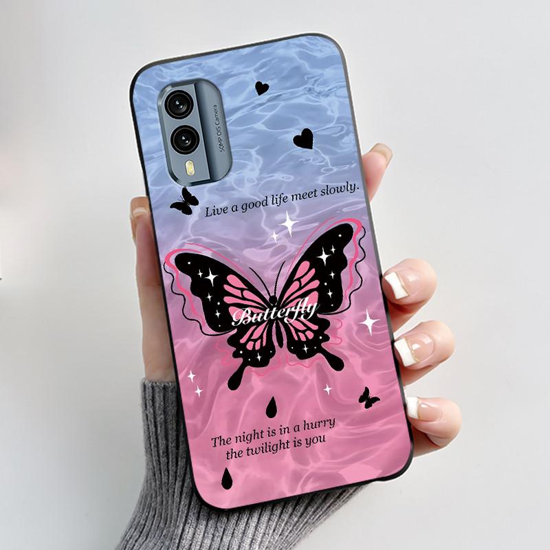 Casing For Nokia X30 5G Case Aesthetic Fashion Cute Cat Astronaut Cartoon Black Silicone Soft Shockproof Phone Case Back Cover
