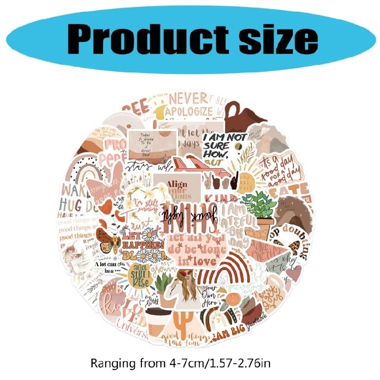 50 Sheets Scrapbooking Sticker Inspirational Decal Laptop Sticker Aesthetic Decorative Sticker Affirmation Sticker