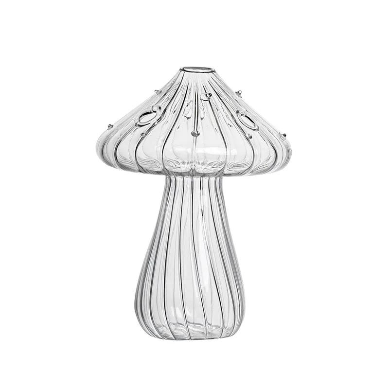 Transparent Jelly Color Mushroom Glass Vase Aromatherapy Bottle Home Small Vase Hydroponic Flower Pot Simple Table Decoration