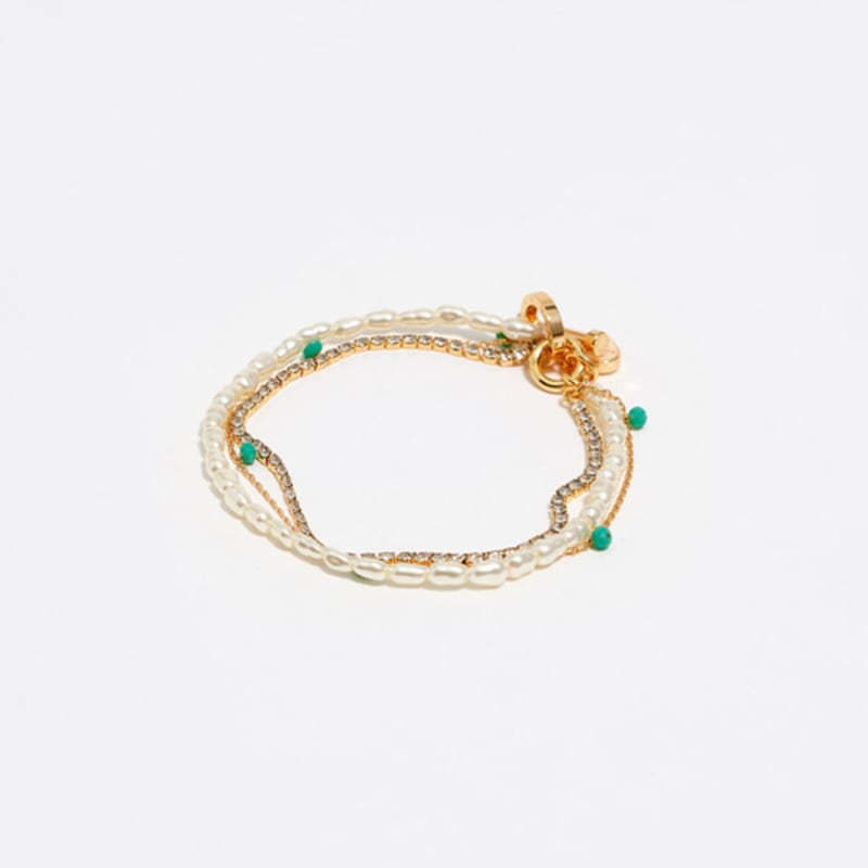 

BIMBA Y LOLA [25FW] BIMBA Y LOLA Gold-tone Chain & Pearl Heart Logo Double Layer Bracelet B256AIX013IVF Ivory_FREE