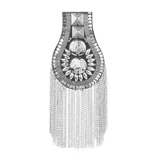 1Pc Vintage Rivet Tassels Shoulder Brooch Badge Suit Epaulette Clothes Decor