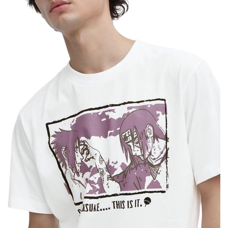 UNIQLO X Naruto Collaboration SS23 Archive Character Letter Print Short Sleeve T-Shirt Unisex T-Shirt White 456431-00
