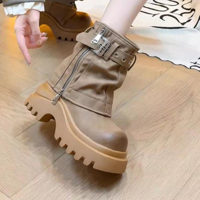 Fashion Ankle Boots Women Platform Chunky Shoes Designer 2025 Trend New Fashion Winter Brand Chelsea Boots Dress Walking Woman Botas