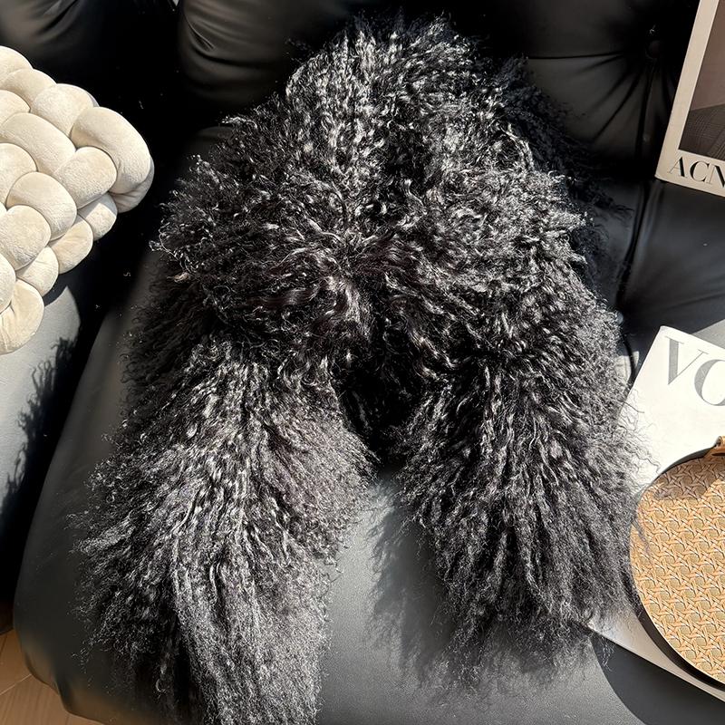 High Quality Winter Double-face Faux Fur Fluffy Wool Chunky Long Scarf for Women Stylish