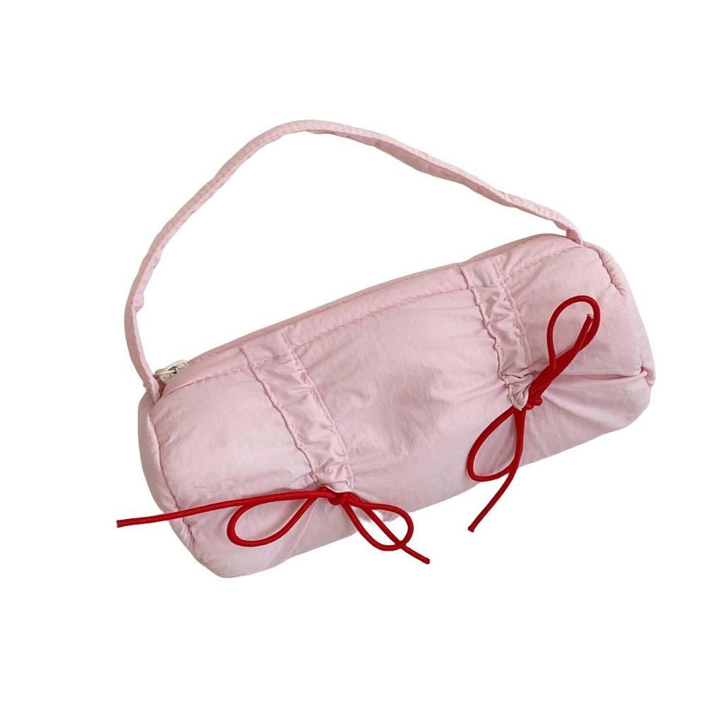 Handheld Bow Stationery Bag Desktop Storage Bow Pencil Pouch  Stationery Holder