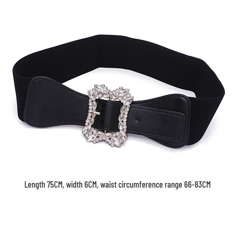 

Black Women s Elastic Corset Belt - Versatile Waist Cincher & Skirt Accessory