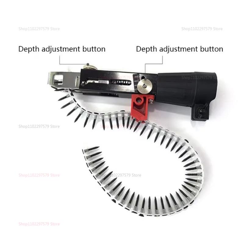 Electric Screwdriver Chain Nail Gun Adapter for Power Drill Woodworking Auto Feed Screwdriver Nozzle Tool Part Replacement