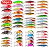 56 Pcs Mixed Fishing Lure Set, Crankbaits Swimbait Minnow Hard Baits Spinner Baits, Universal Fishing Tackle For Carp And Freshwater Saltwater Angling