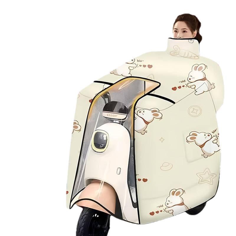 Electric Vehicle Windshield Fleece Cape: Thick, Full Coverage Neck & Shoulder Protector for Warmth and Windproof Cold Protection.
