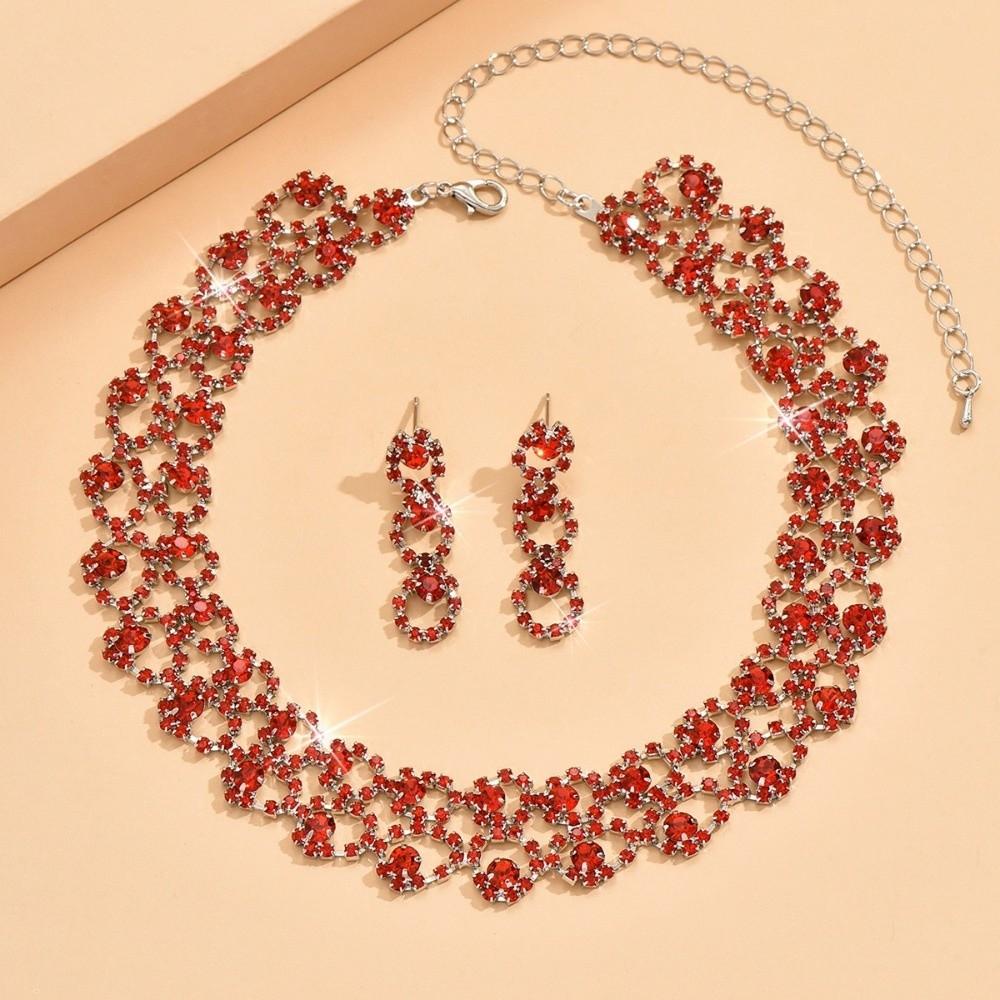 Luxury Necklace Earrings Set Choker Neck Chain Fashion Stud Earrings Gift Giving
