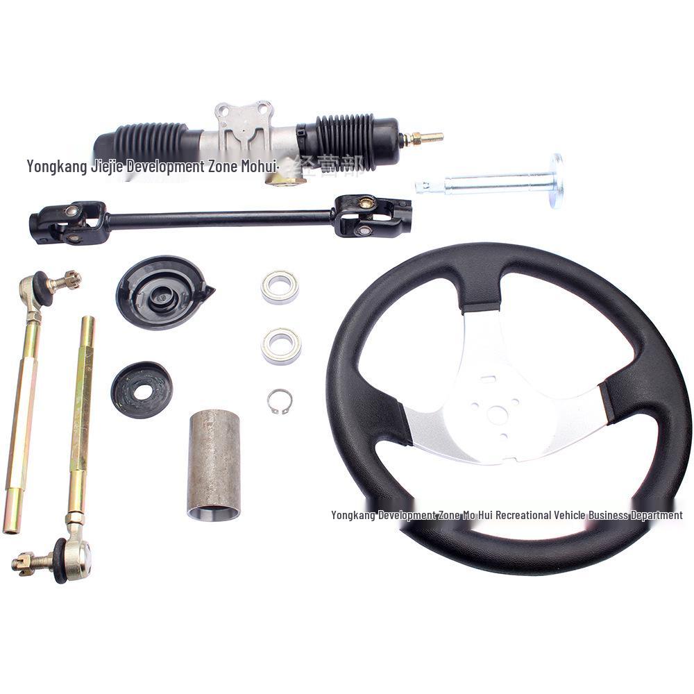 DIY ATV Kart Steering Kit: 300MM Wheel, Gear, Universal Joint.