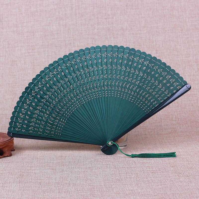 

1pc Chinese Style Portable Bamboo Fan Decorative Craft Ancient Style Folding Fan Dance Bamboo Folding Fan Home Decoration