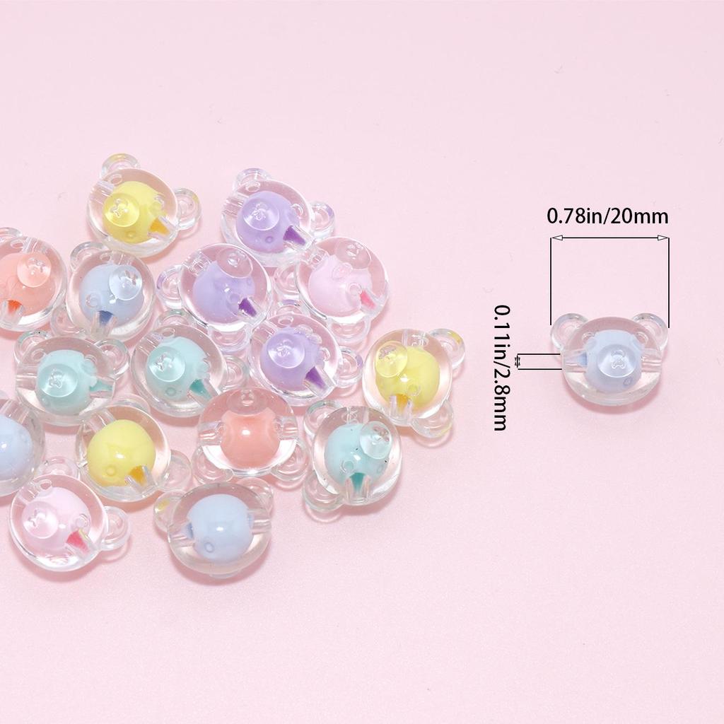 Acrylic Candy Color Flower Heart Rabbit Beads for DIY Children's Educational Ornaments and Mother's Day Crafts