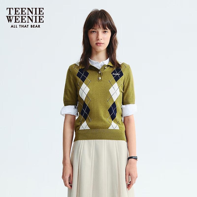 

Стильный женский свитер поло в клетку аргайл от Teenie Weenie L