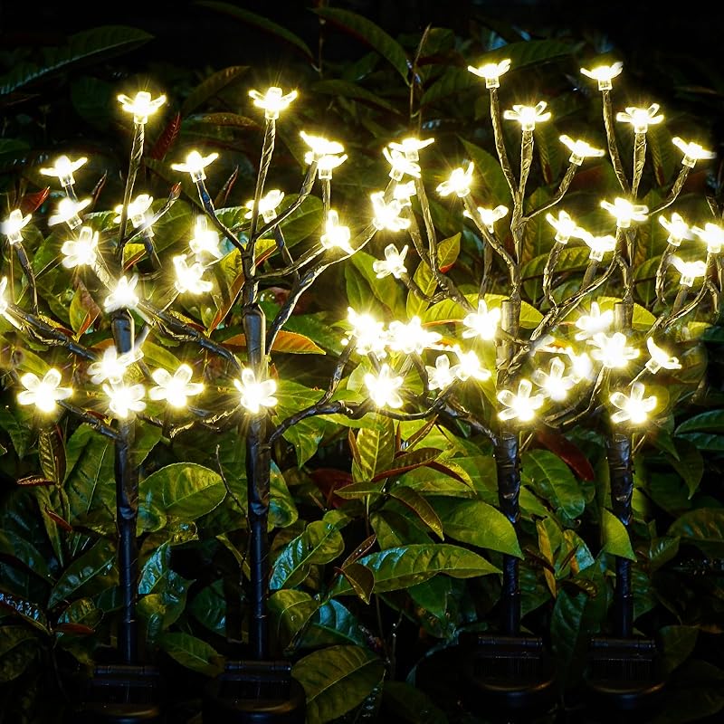 Solar Garden Lights Garden Decor, Solar Flowers Lights Outdoor Decorative,2Pack 40LED Solar Lights Outdoor Garden Waterproof for Outside