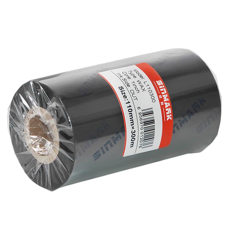 Sinmark 110mm*300m Enhanced Wax Black Thermal Transfer Ribbon