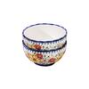 ZIPOYA Floral Ceramic Dinnerware Set (4 Bowls, 4 Spoons)