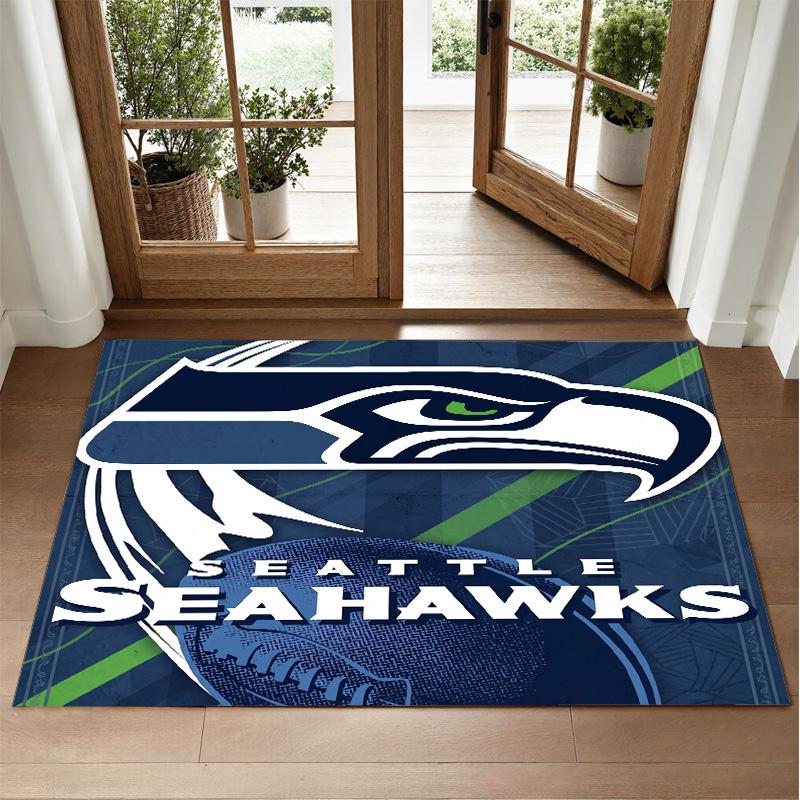 Seattle Seahawks Design Crystal Velvet Rug Soft Decorative Mat for Bedroom Entrance