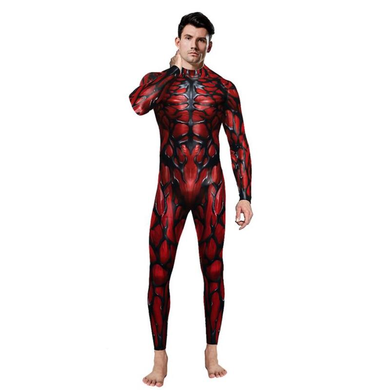 

Супергеройская резня Carnage Massacre Cletus Kasady сексуальный тонкий комбинезон Catsuit косплей костюмы Zentai Man Bodysuit маскарадный костюм Хэллоуин M