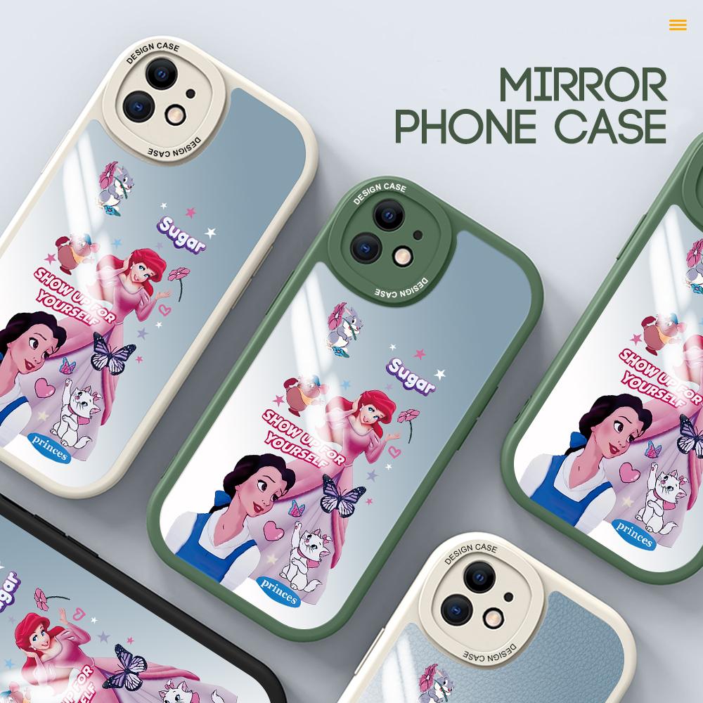 

Ультратонкий зеркальный корпус с рисунком Диснея, Русалочка Ариэль, противоударный защитный чехол для камеры с полным покрытием для iPhone Infinix