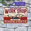1pc Custom Carpenter Shop Metal Sign Personalized Text Rustic Wall Decor