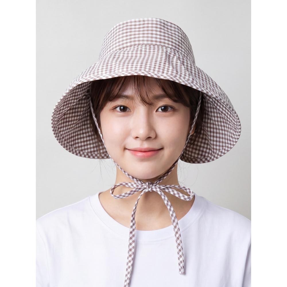 Daiso Foldable Wire Check Sun Cap