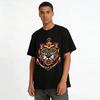 Vintage Leopard Head Anchor Print Streetwear Casual Loose Tee Pure cotton T-shirt
