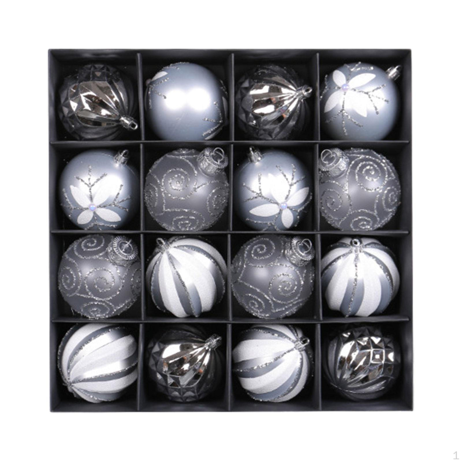 

16 X Підвісні Різдвяні Кулі Прикраси для Заручин Свято срібний