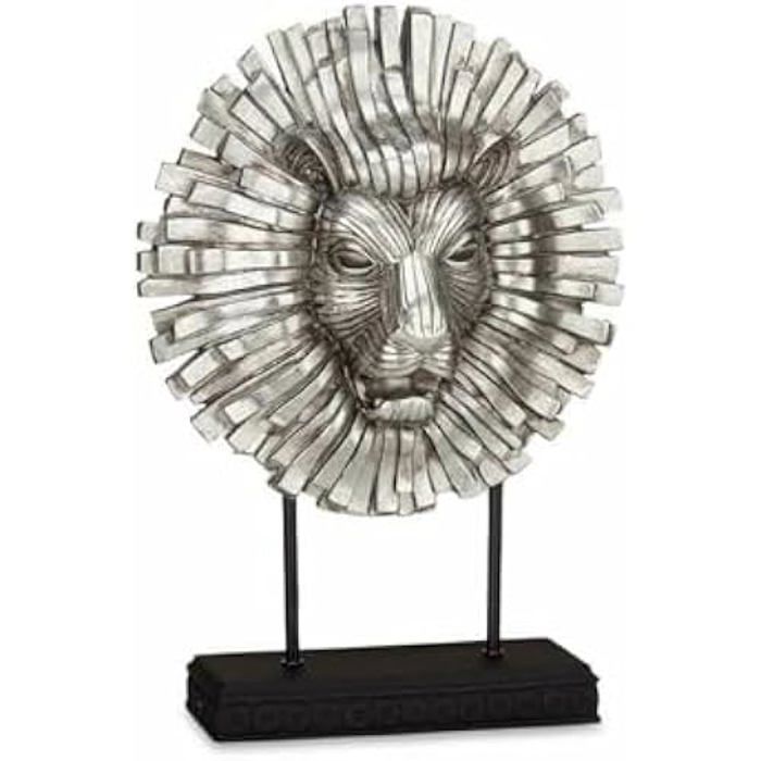Figurine décorative - GIFT DECOR - Lion argenté - 28 x 38,5 x 11,5 cm - 4 unités - Intérieur