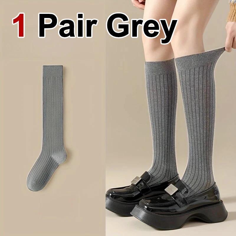 Women Knee Socks White Cotton Stockings Lolita Y2k Long Socks Slim Funny Socks For Girls