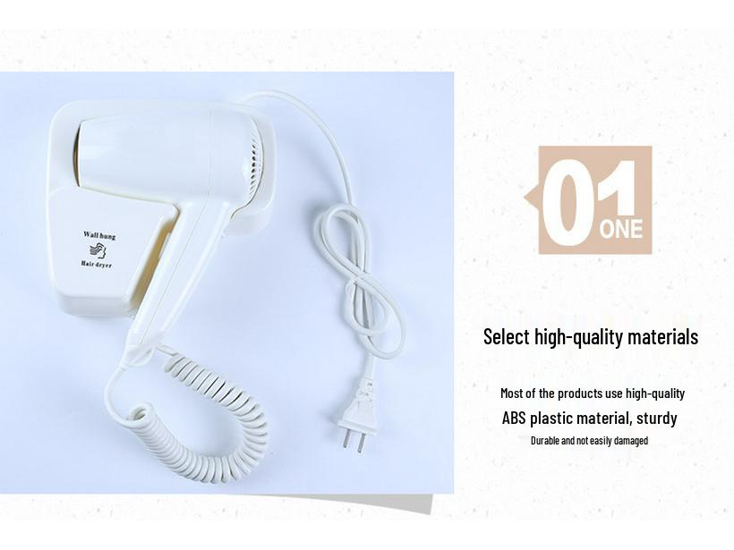 Hotel Wall-Mounted Hair Dryer for Bathroom and Toilet