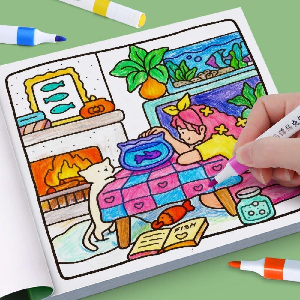 High Quality Creative DIY Coloring Book Educational Sensory Toys For Kids Doodles Book Graffiti Painting Book Adults and Teens