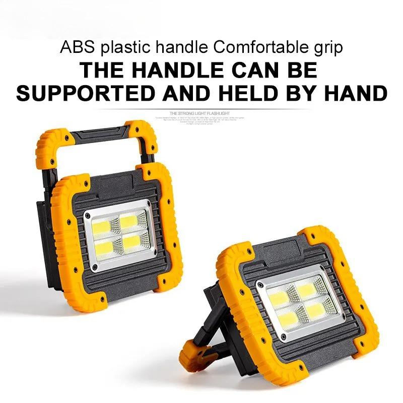 Portable Super Bright Spotlight 4 COB 3000LM Flashlight Solar Work Lamp Outdoor Camping Emergency Floodlight With Solar Panel